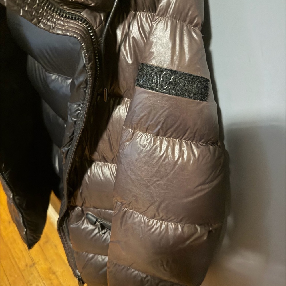 Mackage Women's Shiny Dark Brown Puffer Coat - Picture 3 of 3